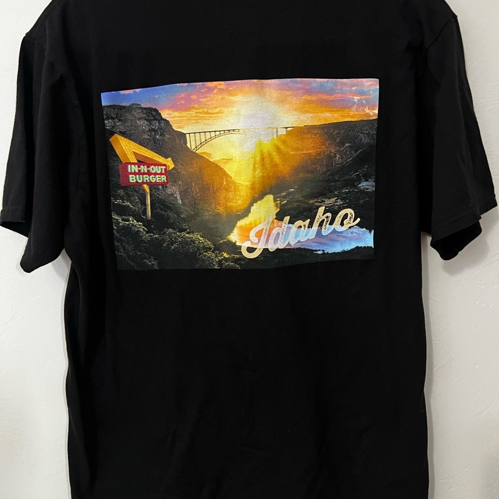 Mens Size L In N Out Burger Boise Idaho 400th Store Opening Black T Shirt